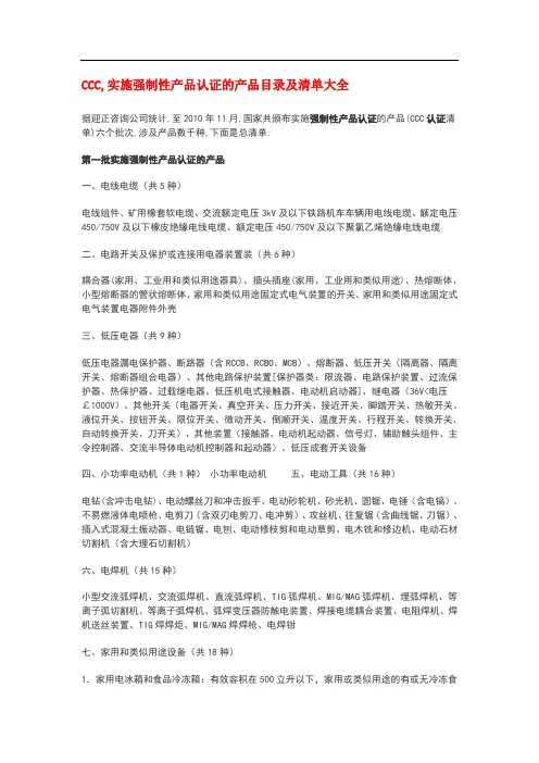 CCC清单