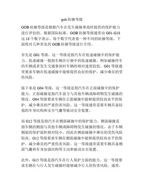 gob防撞等级
