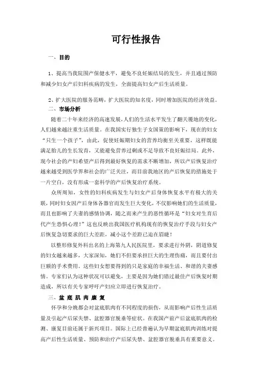 可行性报告  盆底