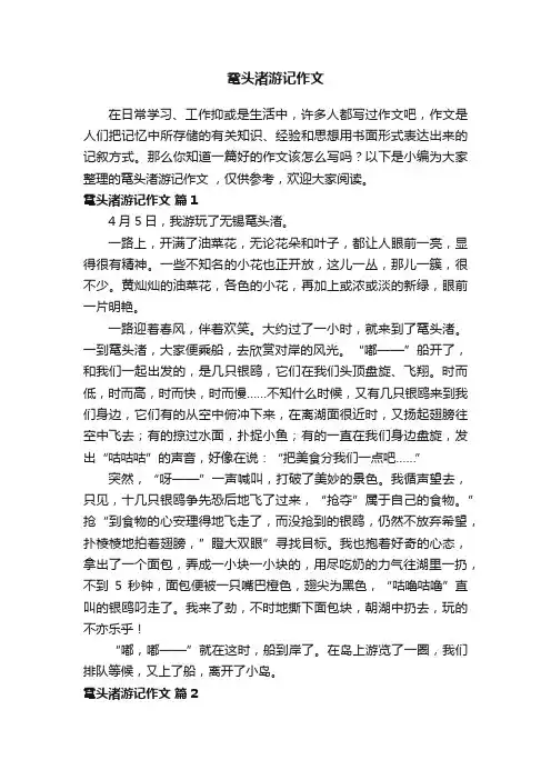 鼋头渚游记作文（精选30篇）