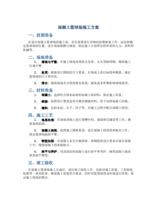 混凝土篮球场施工方案