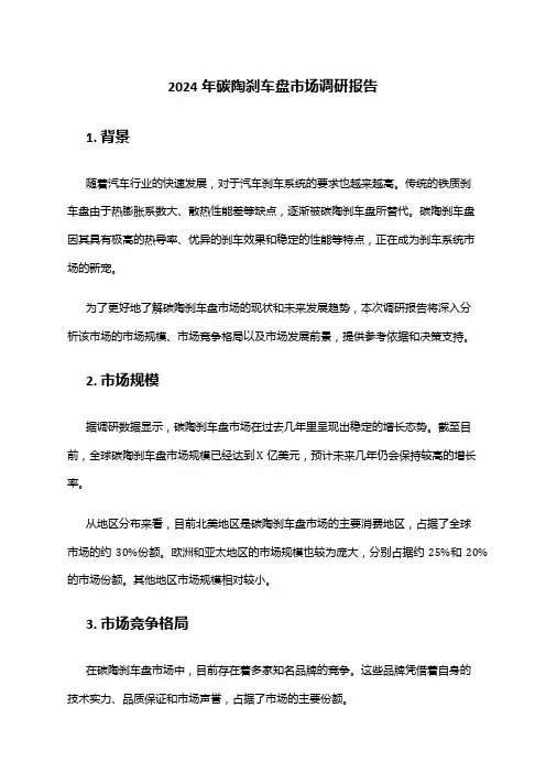 2024年碳陶刹车盘市场调研报告