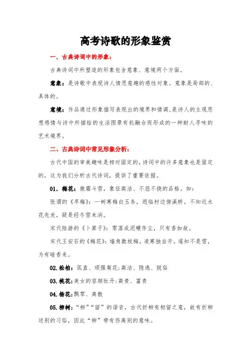 高考必考点古代诗词意象