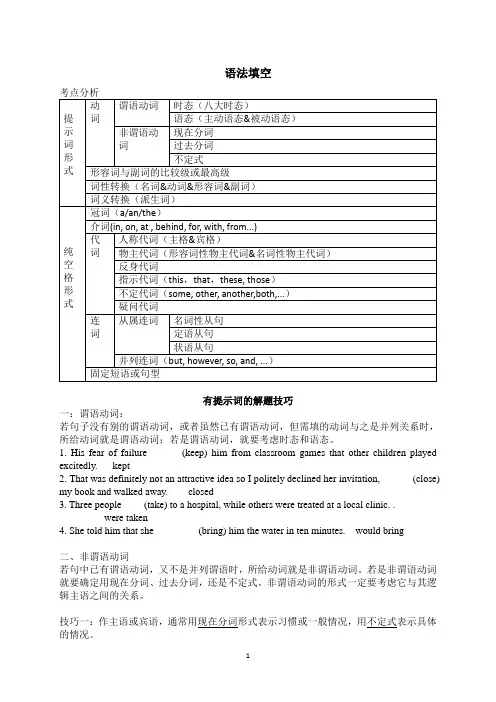 (完整版)高考语法填空考点总结,推荐文档