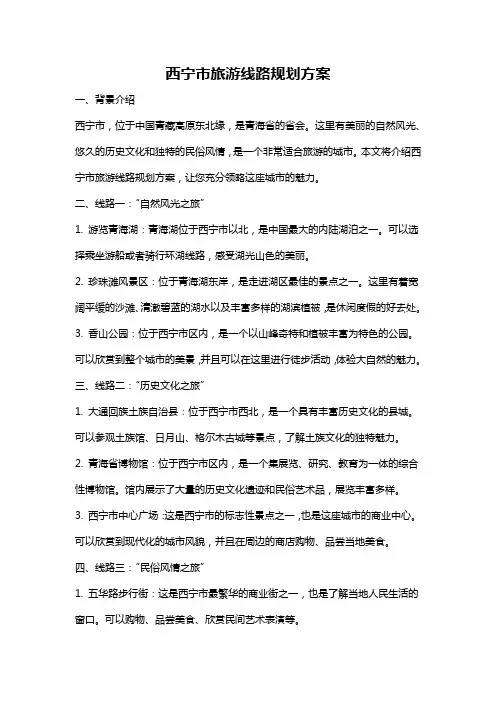 西宁市旅游线路规划方案