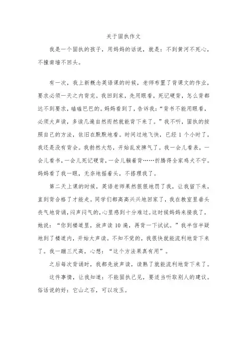 关于固执作文