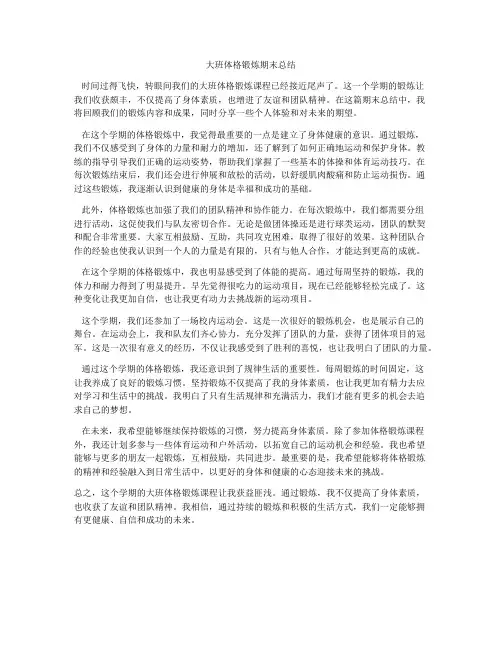 大班体格锻炼期末总结