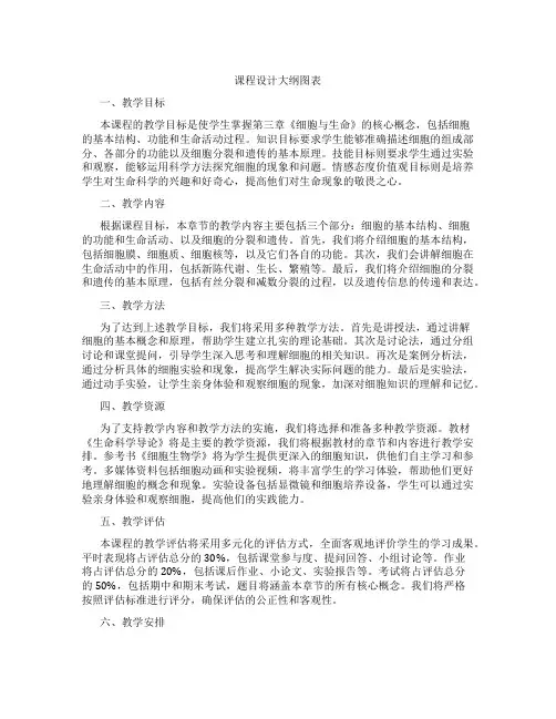 课程设计大纲图表