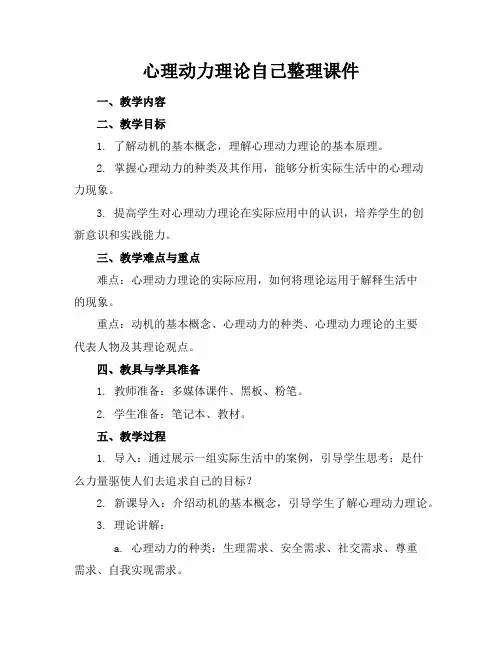 心理动力理论自己整理课件