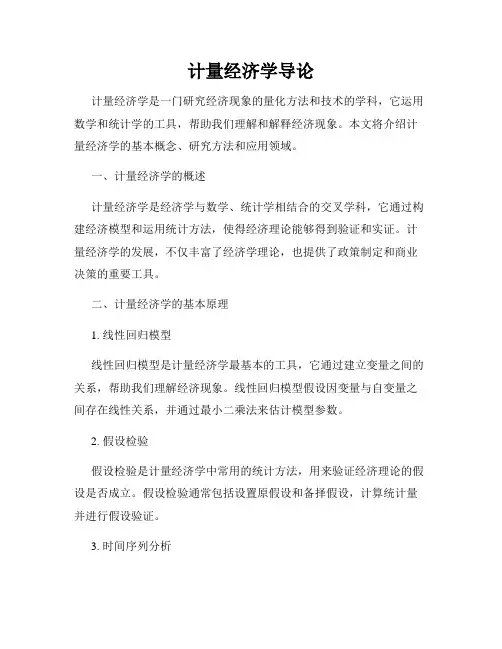 计量经济学导论