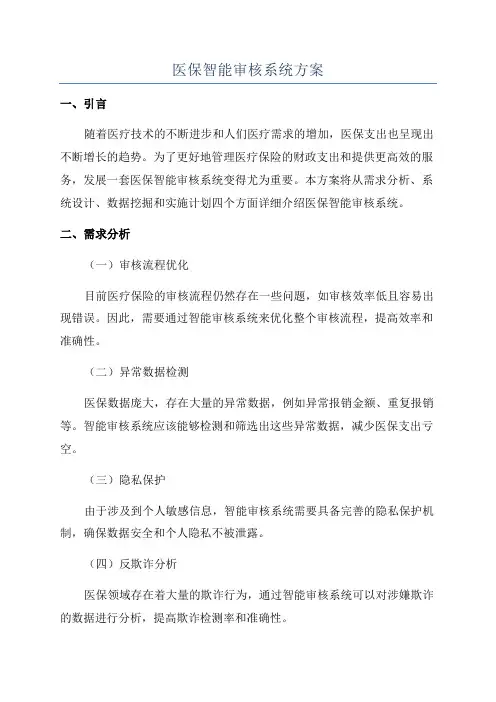 医保智能审核系统方案