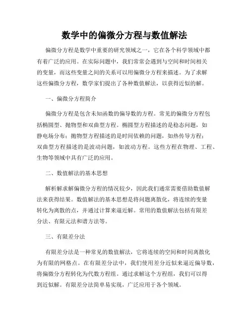数学中的偏微分方程与数值解法