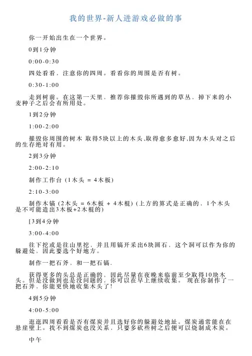 我的世界新人进游戏必做的事