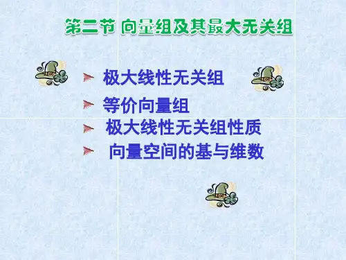线性代数第三章第二节 向量组及其最大无关组(2014版)