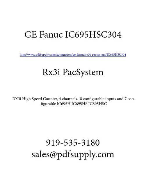 GE Fanuc RX3i PACSystem 高速计数器模块说明书