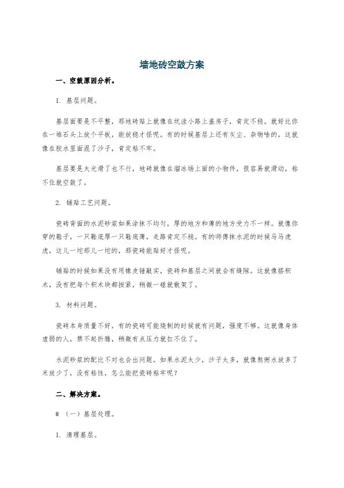 墙地砖空鼓方案
