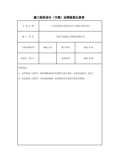 (中建)施工组织设计、专项施工方案定期检查记录表