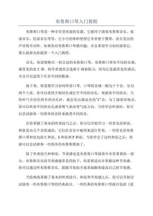 布鲁斯口琴入门教程