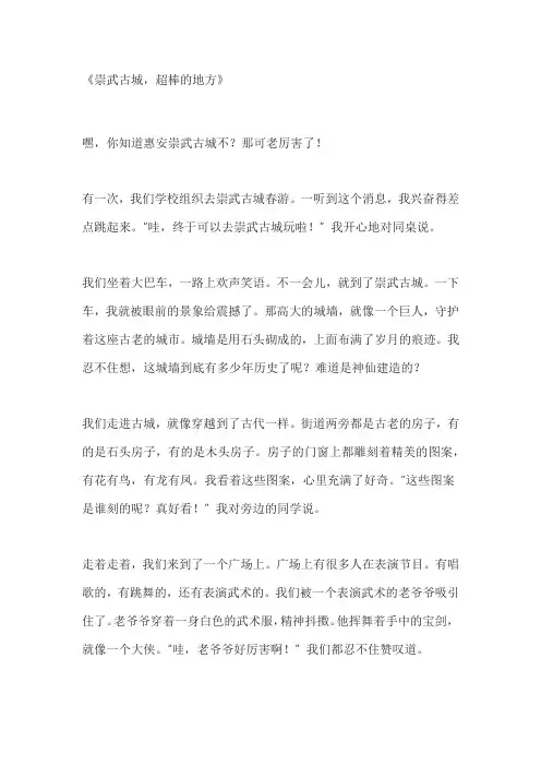 惠安崇武古城,五年级作文