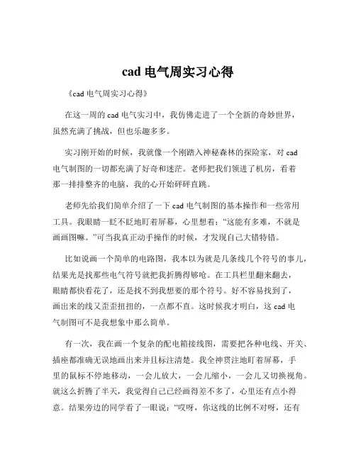 cad电气周实习心得