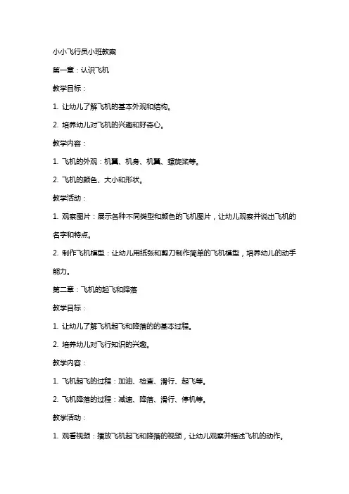 小小飞行员小班教案
