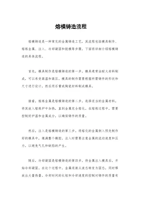 熔模铸造流程