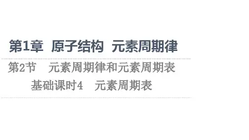 高中化学鲁科版2019必修第二册课件第1章第2节基础课时4元素周期表