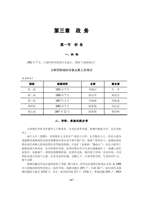 大朗侨联组织历届主要人员情况