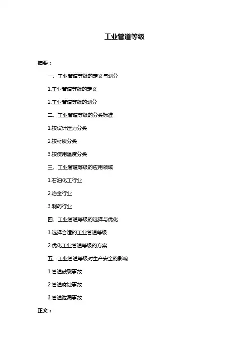 工业管道等级
