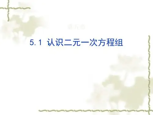 【课件】八年级上册数学第五章5.1认识二元一次方程组北师版 (共22张PPT)