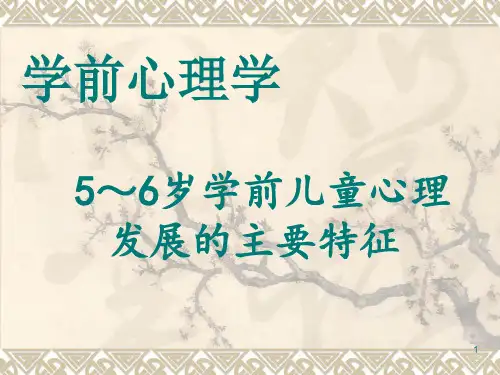 学前心理学5-6岁孩子的心理特征ppt课件