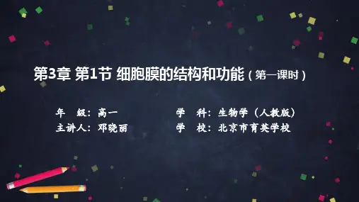 人教版高一生物必修1 第1节 细胞膜的结构和功能(第一课时)-课件牛老师