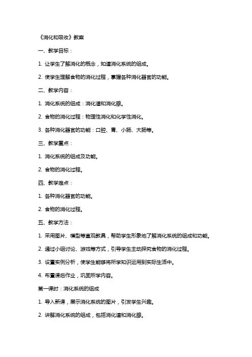 《消化和吸收》教案