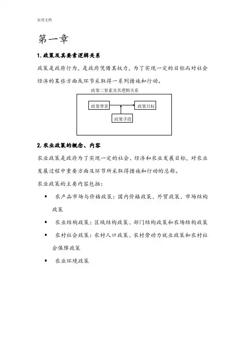 农业政策学复习重点