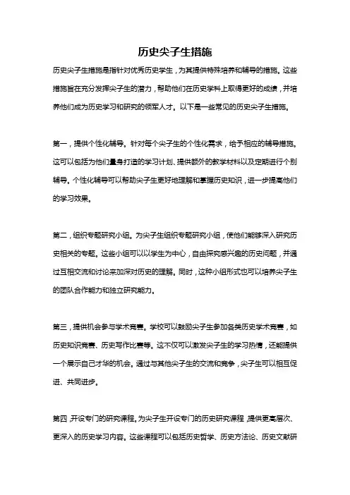 历史尖子生措施