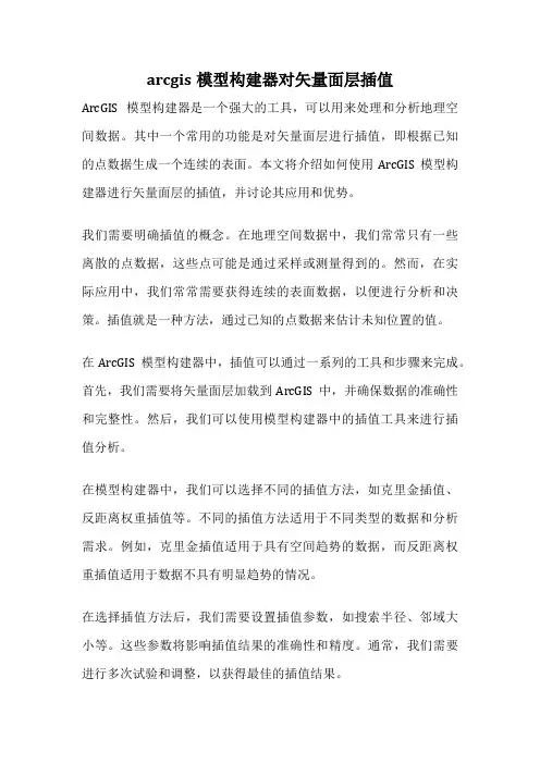 arcgis模型构建器对矢量面层插值
