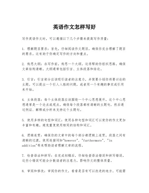 英语作文怎样写好