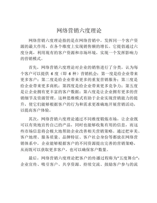 网络营销六度理论