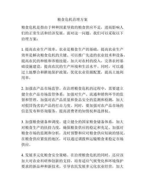 粮食危机治理方案