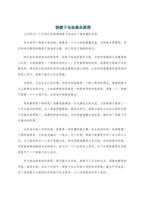 钠离子电池基本原理