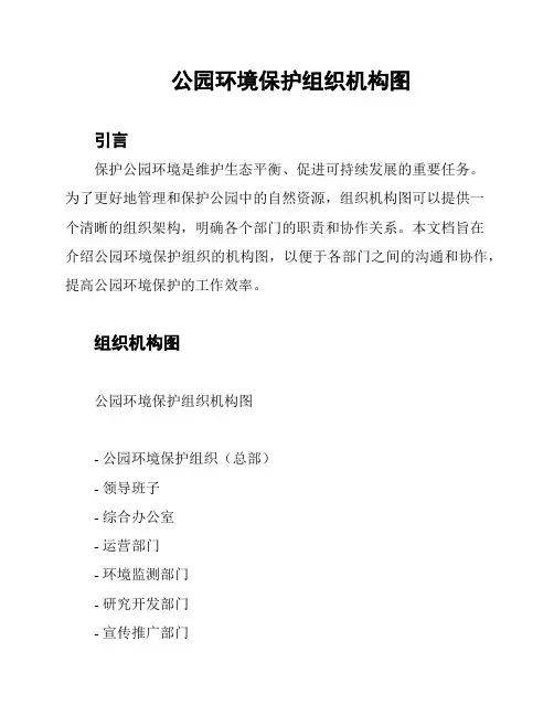 公园环境保护组织机构图