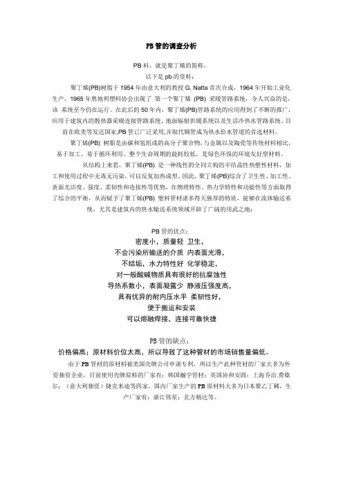 PB管的调查分析