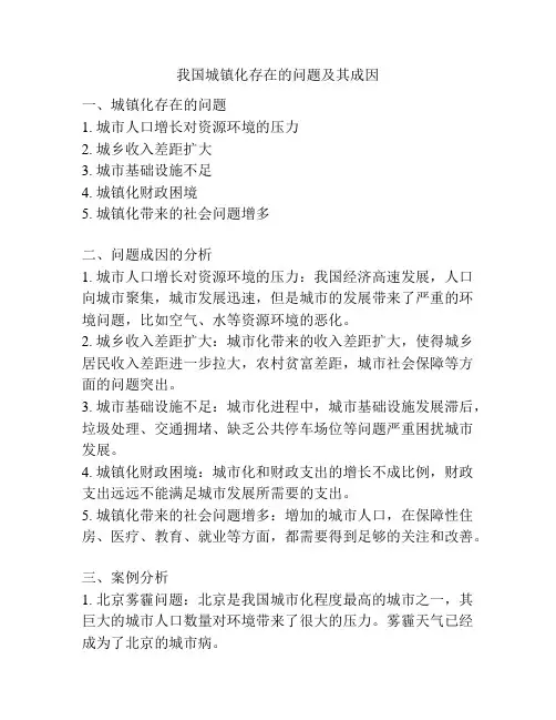 我国城镇化存在的问题及其成因