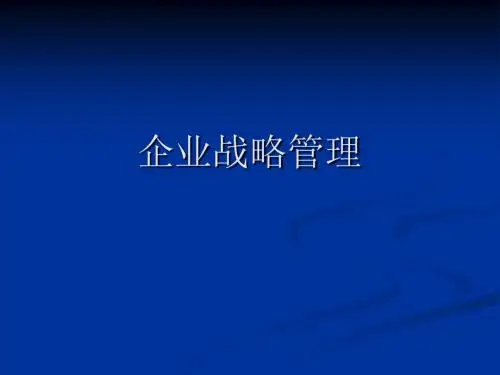 精编企业战略管理全资料