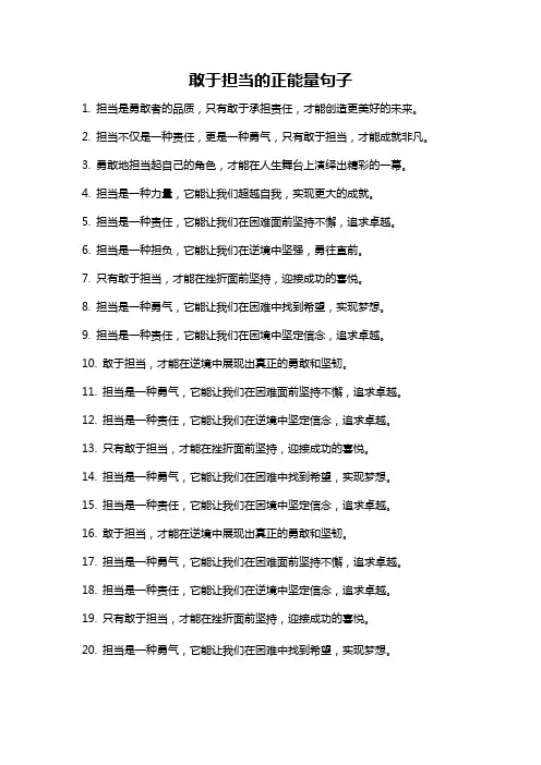 敢于担当的正能量句子