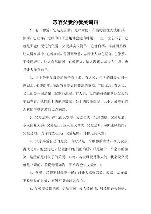 形容父爱的优美词句