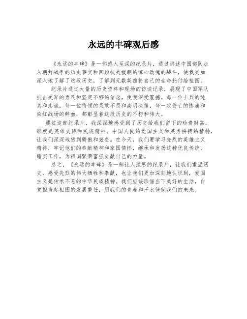 永远的丰碑观后感