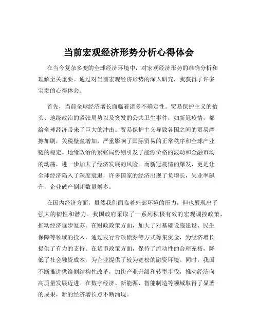 当前宏观经济形势分析心得体会