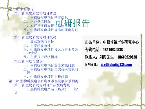 生物质发电项目可行性研究报告
