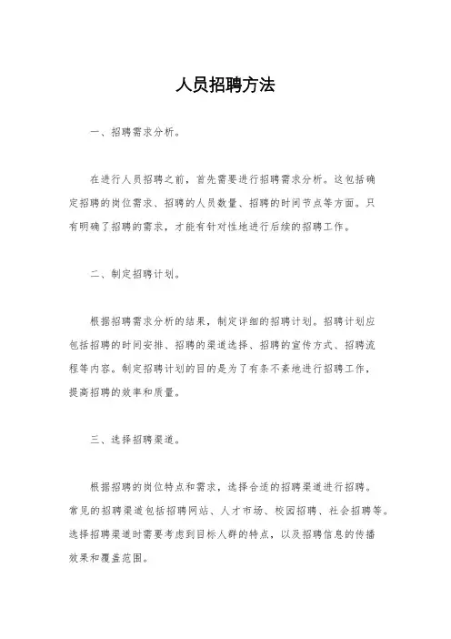 人员招聘方法